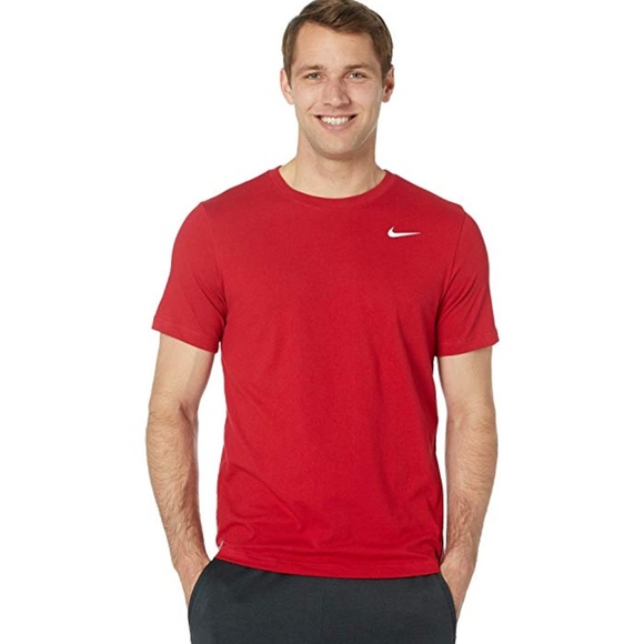 NIKE DRI FIT RED WORKOUT SHIRT MEDIUM - Picture 1 of 4